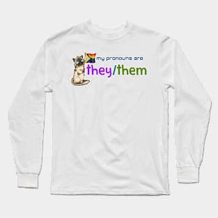 My Pronouns with Chocolate (They/Them) Long Sleeve T-Shirt